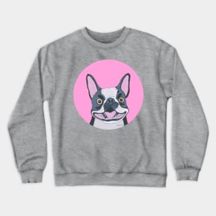 Smiling Boston Terrier Dog Crewneck Sweatshirt